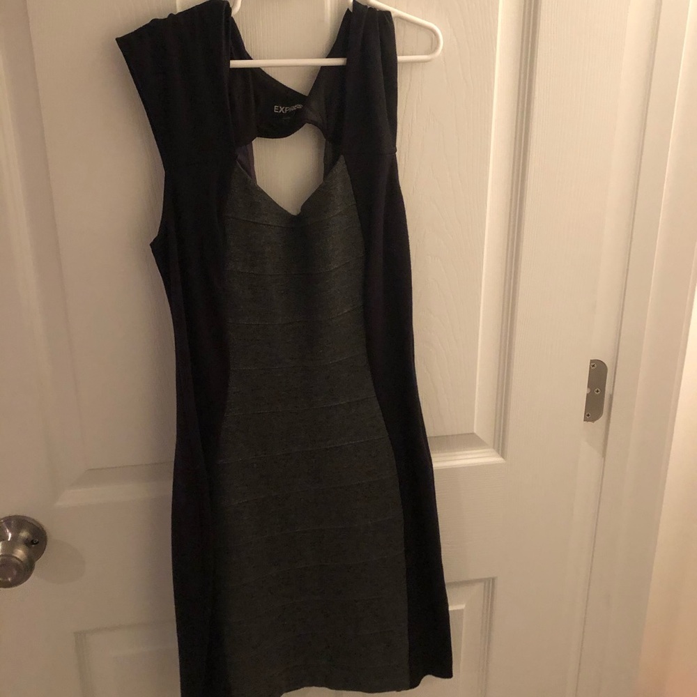 Express black and gray dress